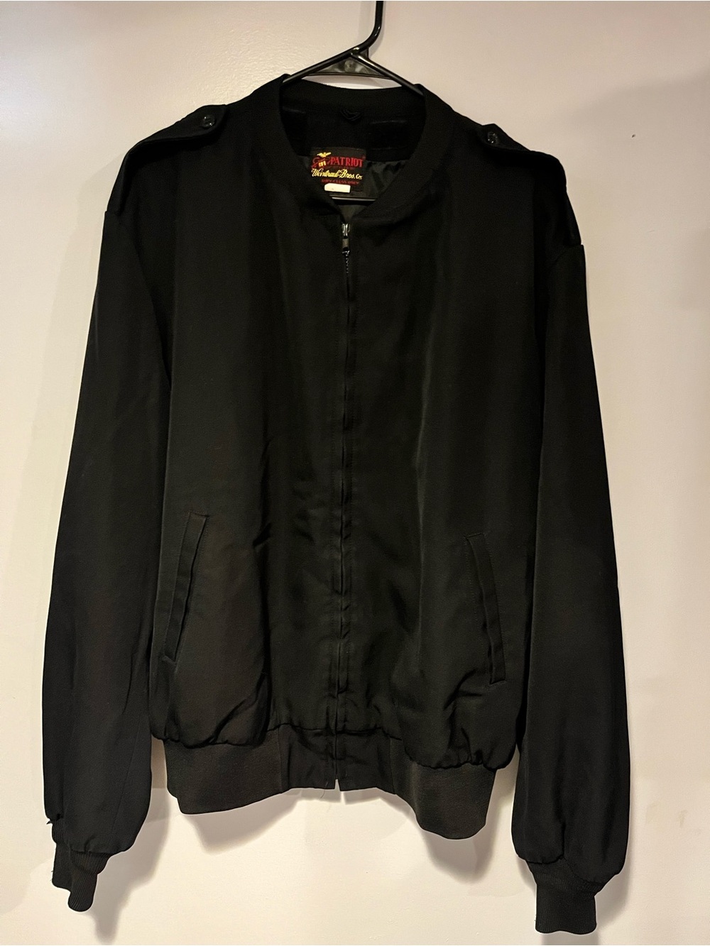 1997 USN Men's Black Bomber Jacket with Epaulets